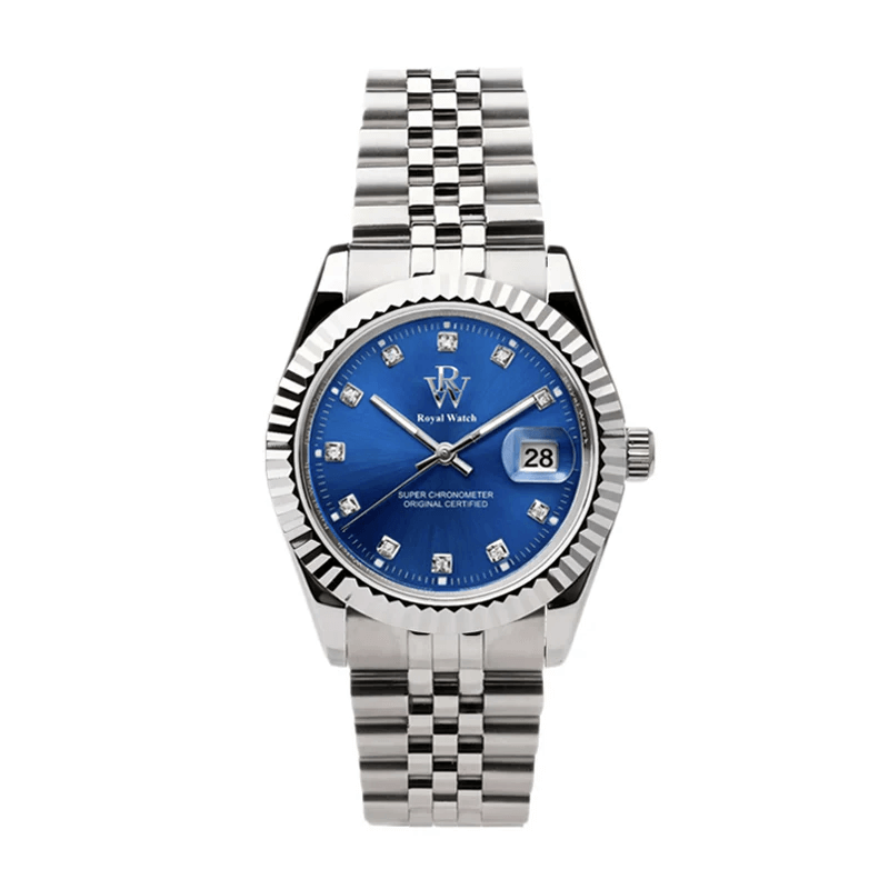 Ceas de mână cu cadran albastru, argintiu, Royal Watch, RW 110/BL