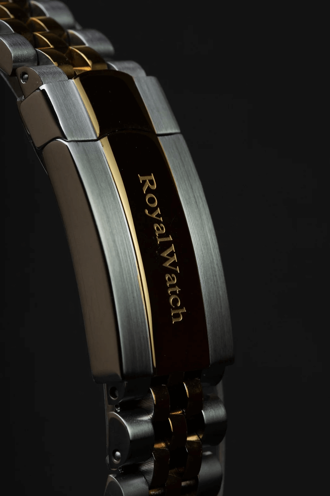 Ceas de mână Royal Watch, argintiu cu auriu, interior negru, RW 110/B