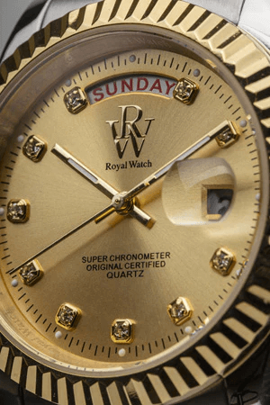 Ceas de mână elegant RW 110/SG de la Royal Watch argintiu cu auriu