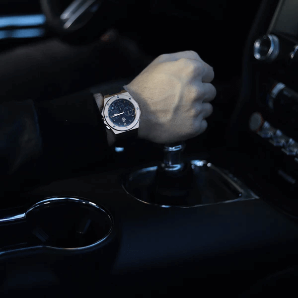 Ceas de mână gold-rose, interior negru, brățară de silicon, Royal Watch, RW 130 B/C