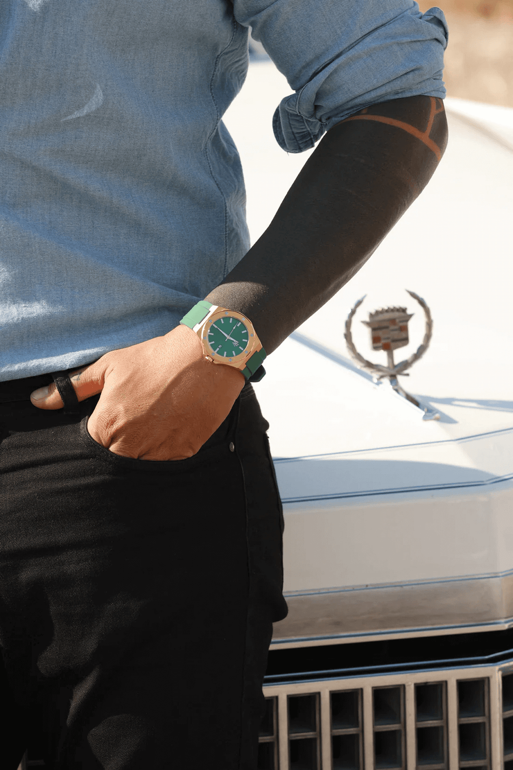 Ceas de mână emerald cu auriu, Royal Watch, RW 130/S