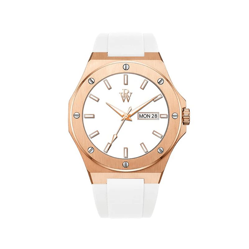 Ceas de mână alb, gold-rose, Royal Watch, RW 130/W