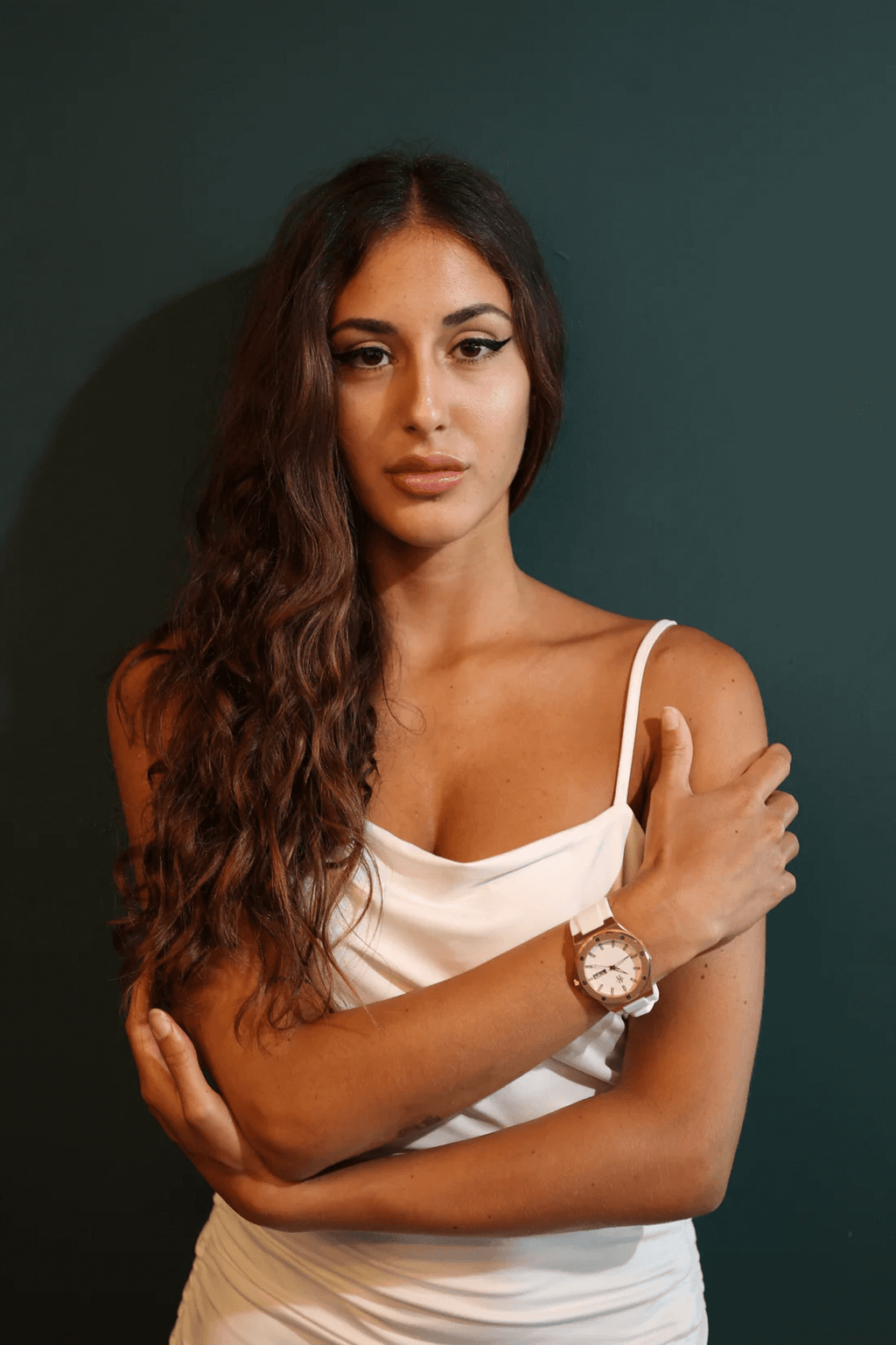 Ceas de mână alb, gold-rose, Royal Watch, RW 130/W