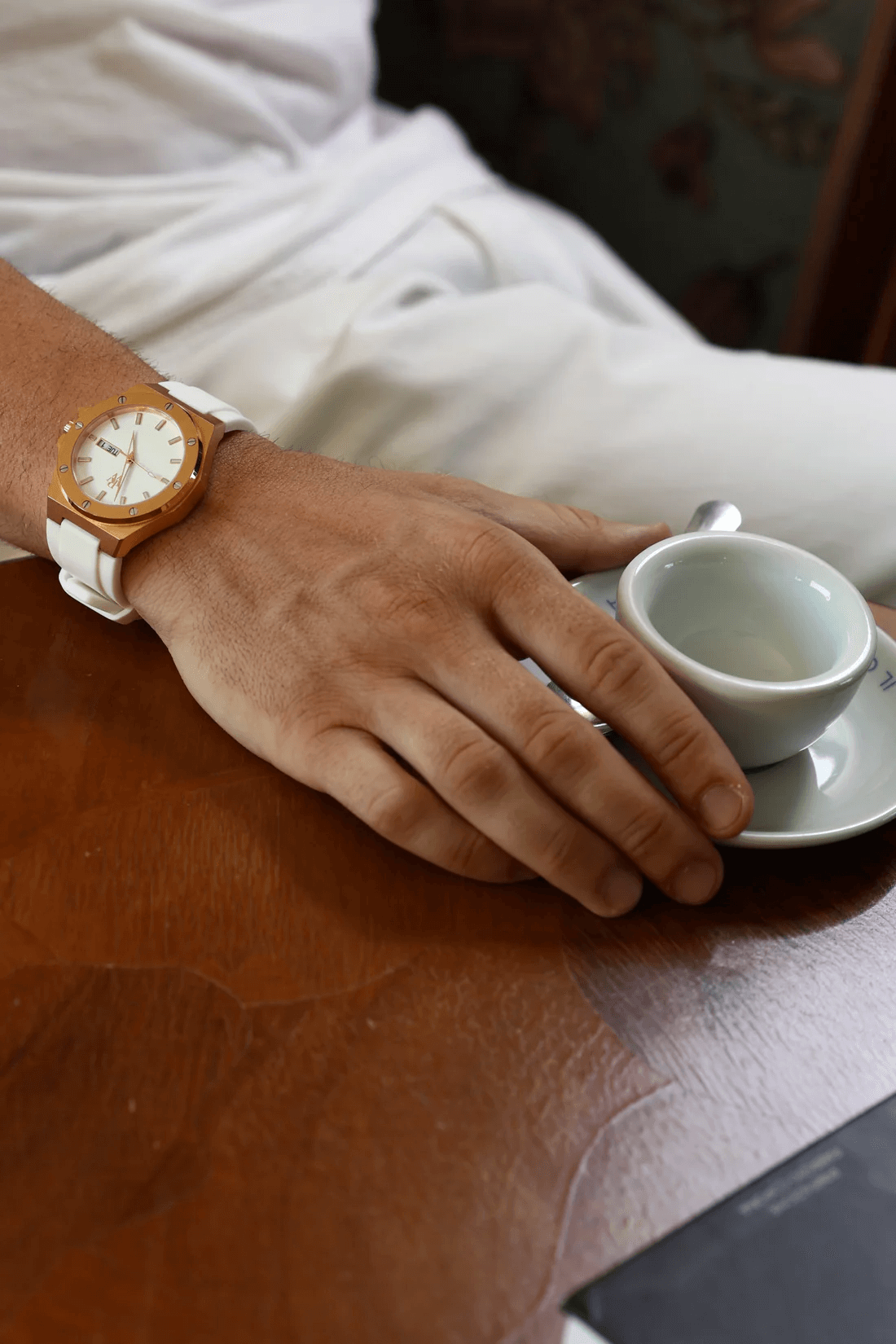 Ceas de mână alb, gold-rose, Royal Watch, RW 130/W