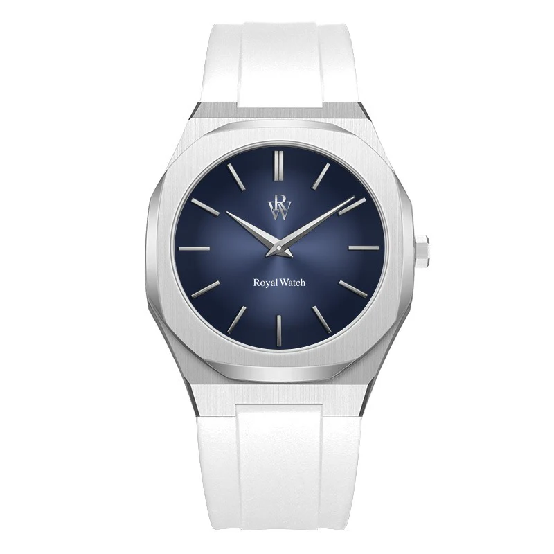 Ceas de mână alb, cadran albastru, Royal Watch, RW 131/H