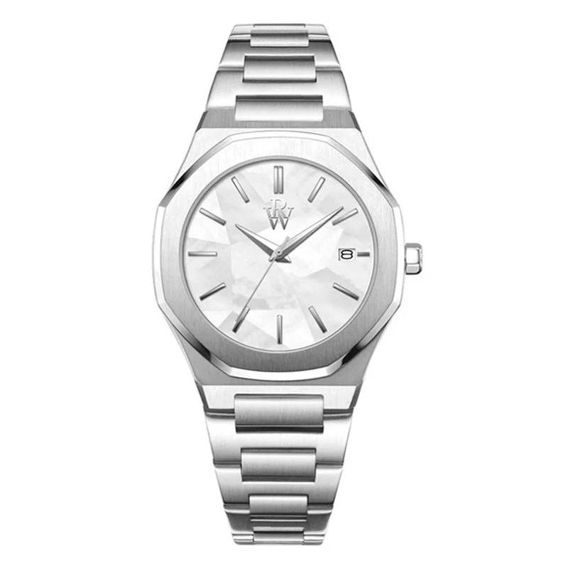 Ceas argintiu pentru dame, cadran argintiu-cristal, Royal Watch, RW 131/MP