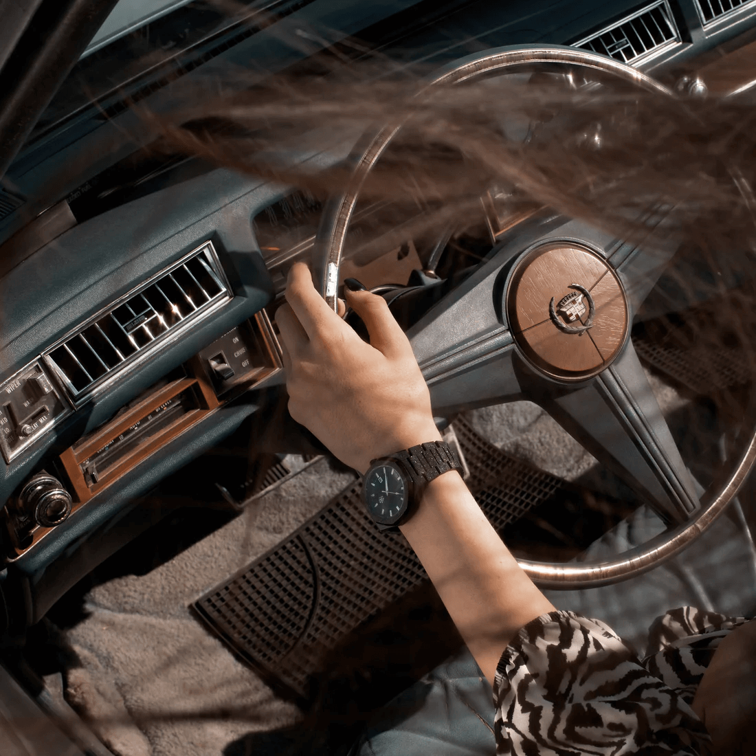 Ceas de mână negru glitter, Royal Watch, RW 132/B