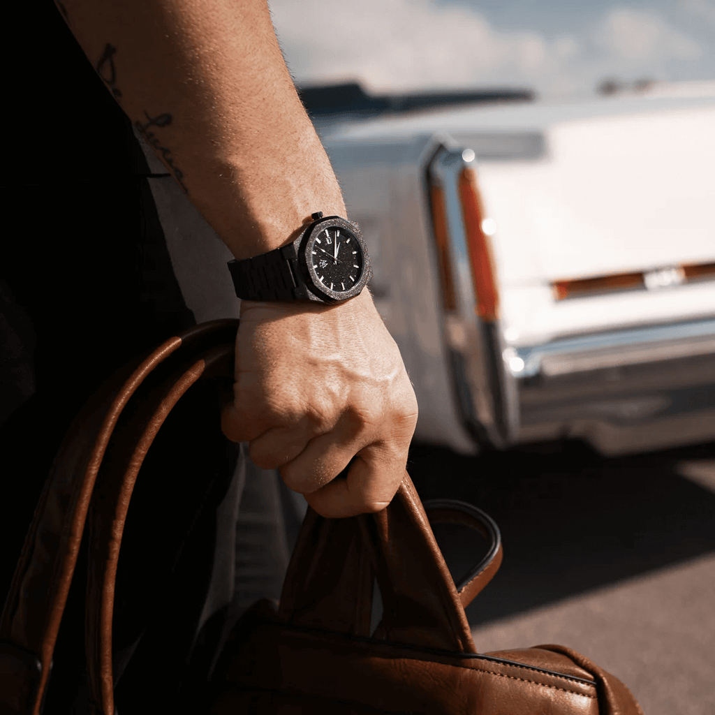 Ceas de mână negru glitter, Royal Watch, RW 132/B