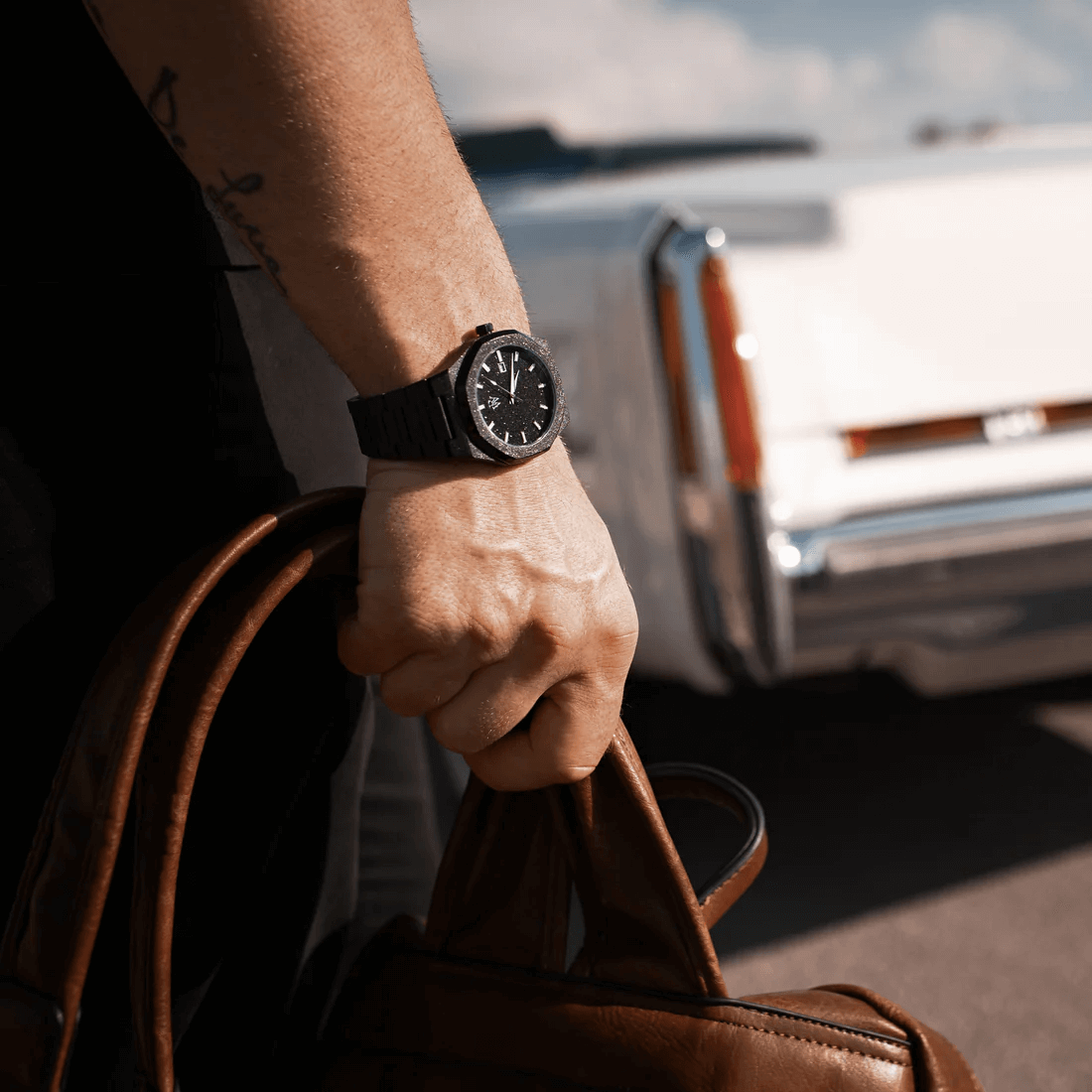 Ceas de mână negru glitter, Royal Watch, RW 132/B