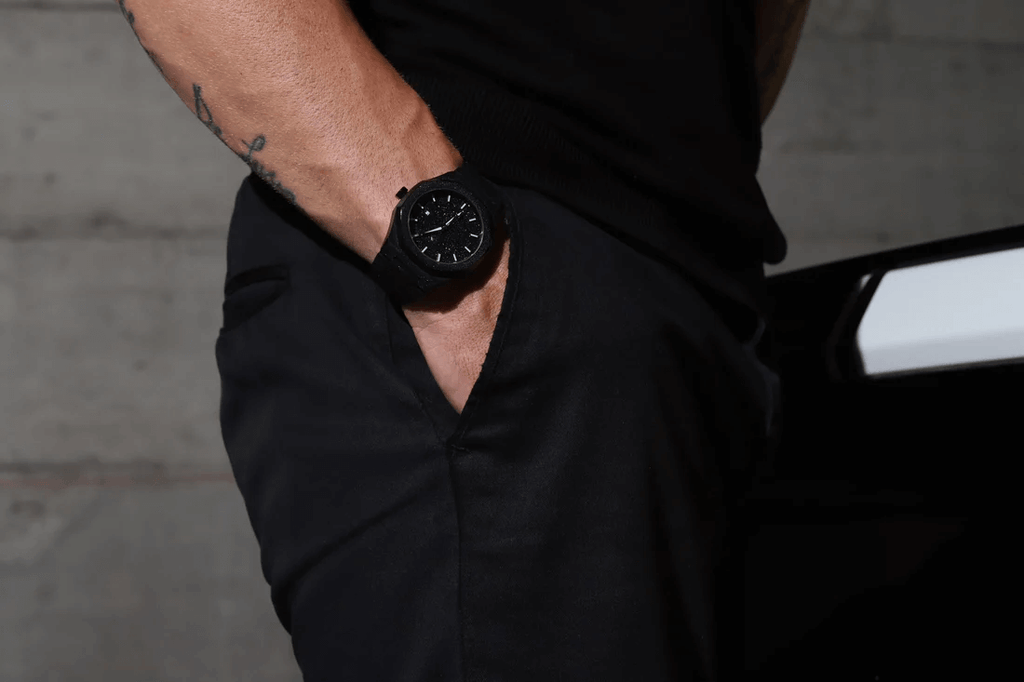 Ceas de mână negru glitter, Royal Watch, RW 132/B