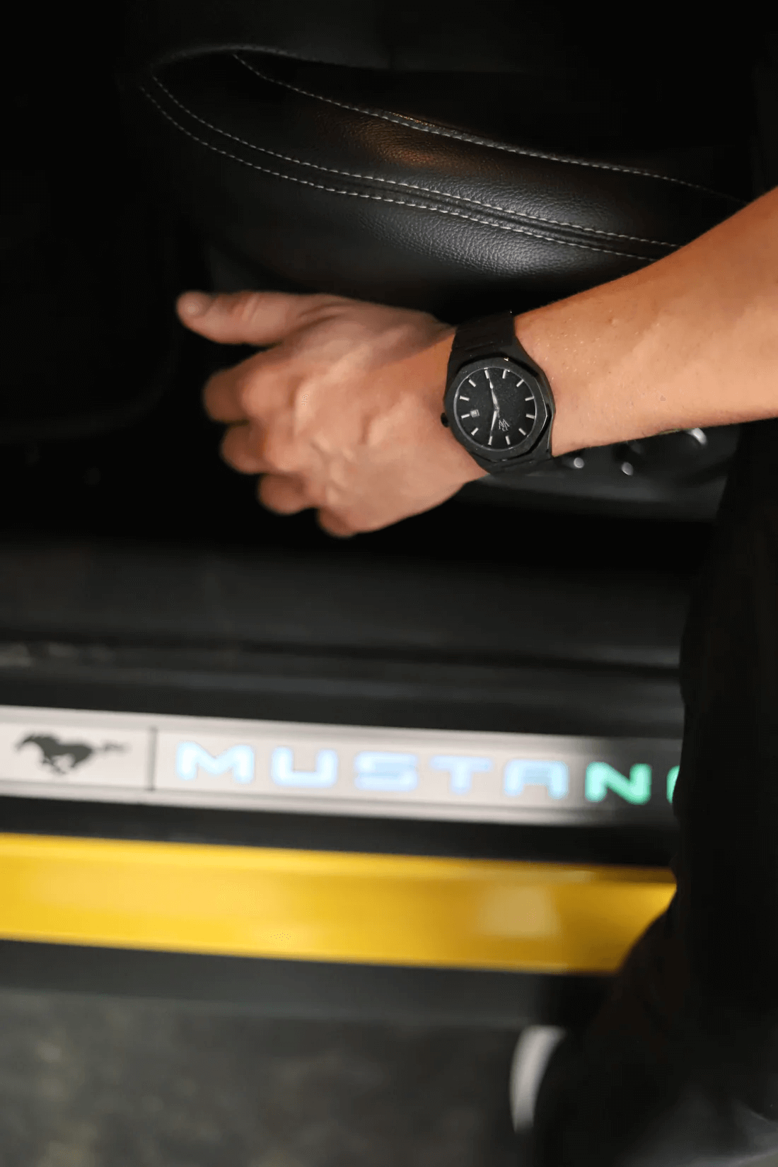 Ceas de mână negru glitter, Royal Watch, RW 132/B