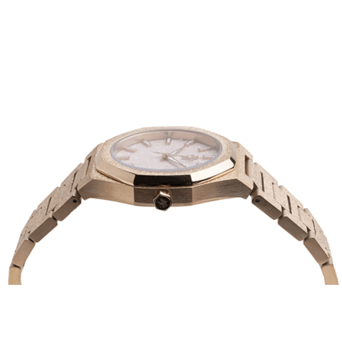 Ceas de mână pentru dame, auriu, cadran roz cu sclipici, Royal Watch, RW 132/G