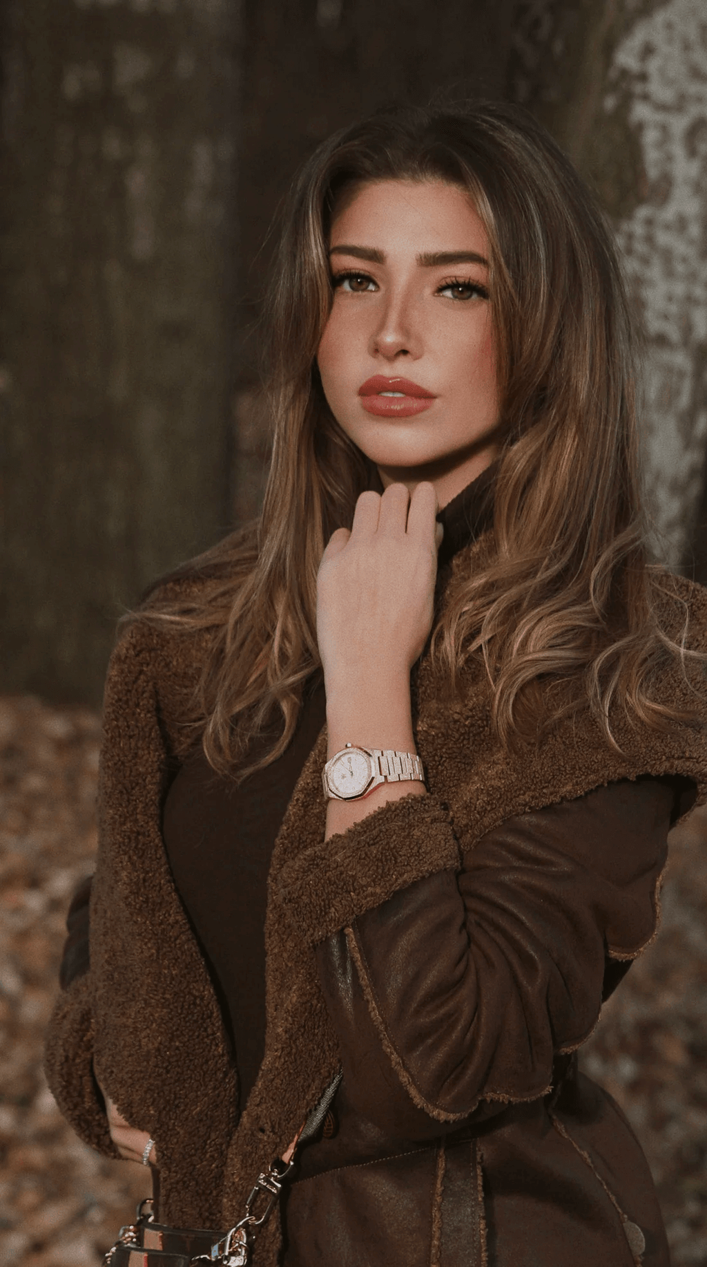 Ceas de mână pentru dame, auriu, cadran roz cu sclipici, Royal Watch, RW 132/G