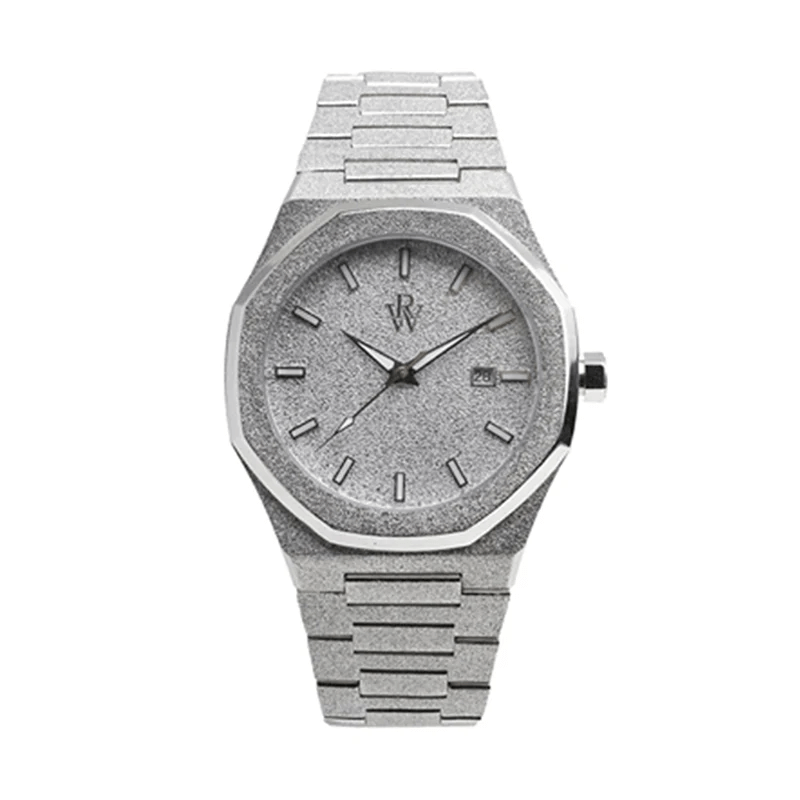 Ceas de mână argintiu cu sclipici, Royal Watch, RW 132/S