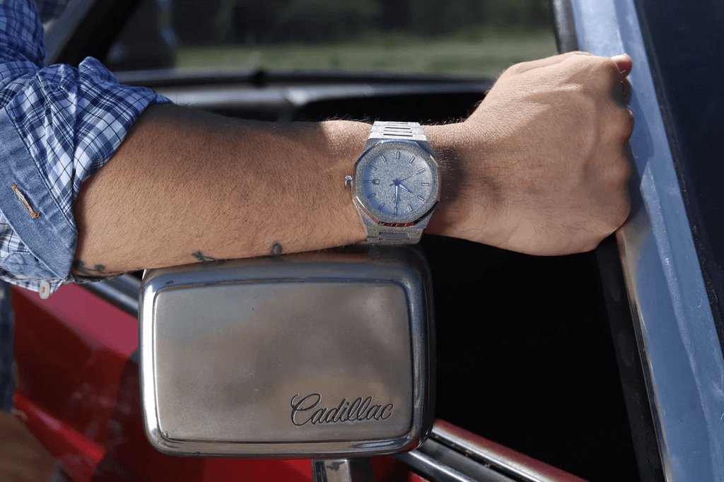 Ceas de mână argintiu cu sclipici, Royal Watch, RW 132/S