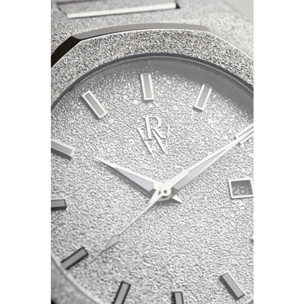 Ceas de mână argintiu cu sclipici, Royal Watch, RW 132/S