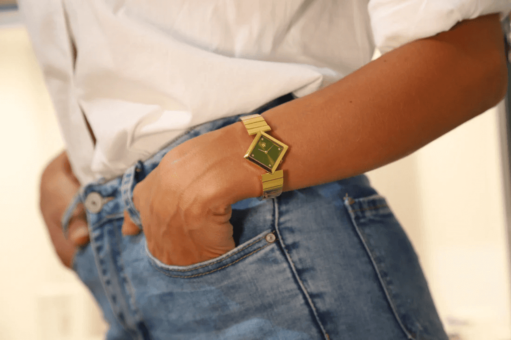 Ceas de mână pentru dame, cu cadran verde, Royal Watch, RW 134 GD