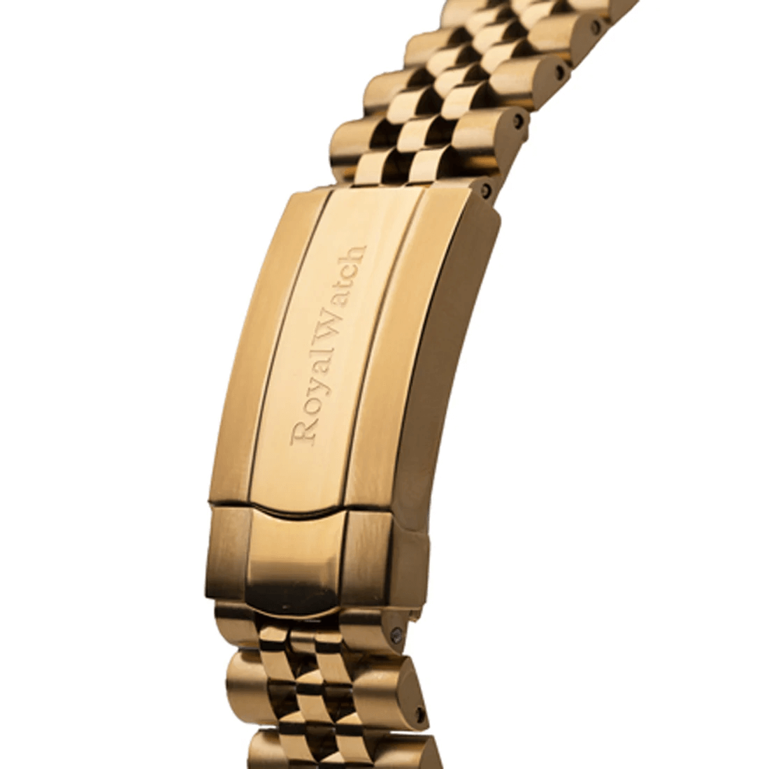 Ceas de mână auriu, cu cadran negru, fără numere, Royal Watch, RW 135/G