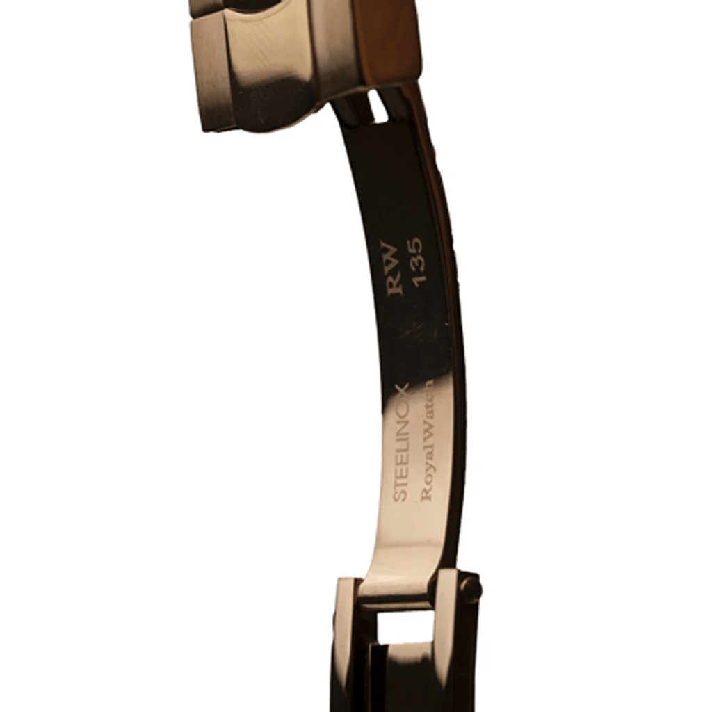 Ceas de mână auriu, cu cadran negru, fără numere, Royal Watch, RW 135/G