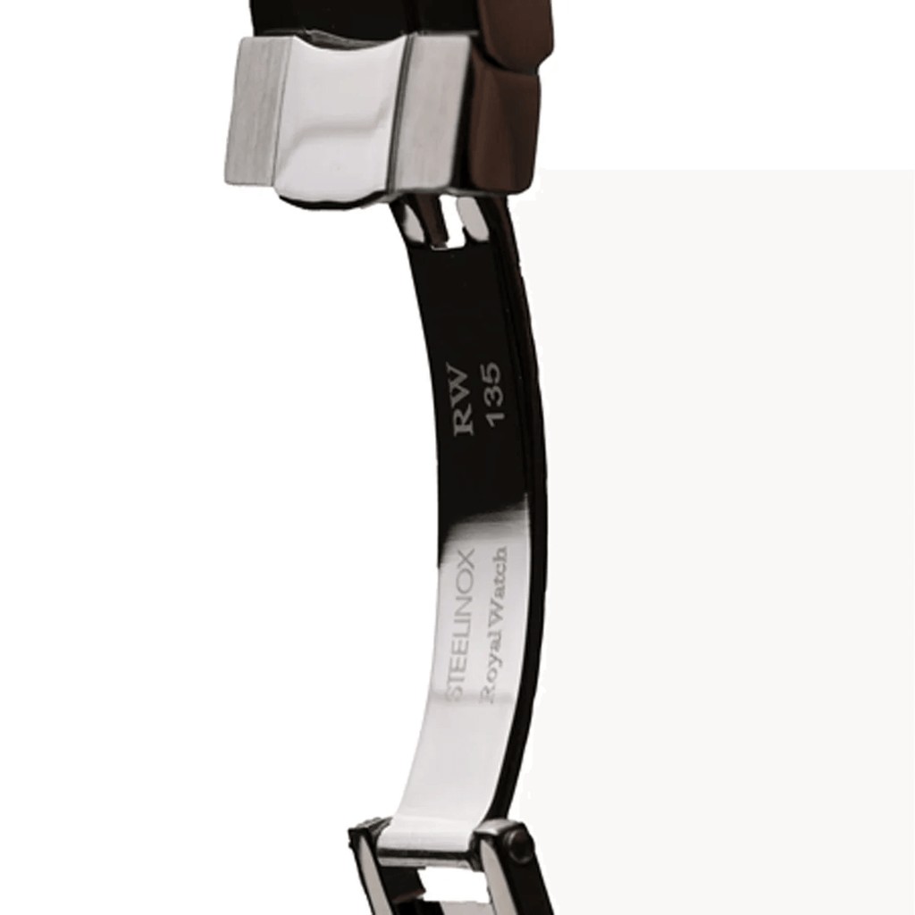 Ceas de mână argintiu, cu cadran negru, Royal Watch, RW 135/S