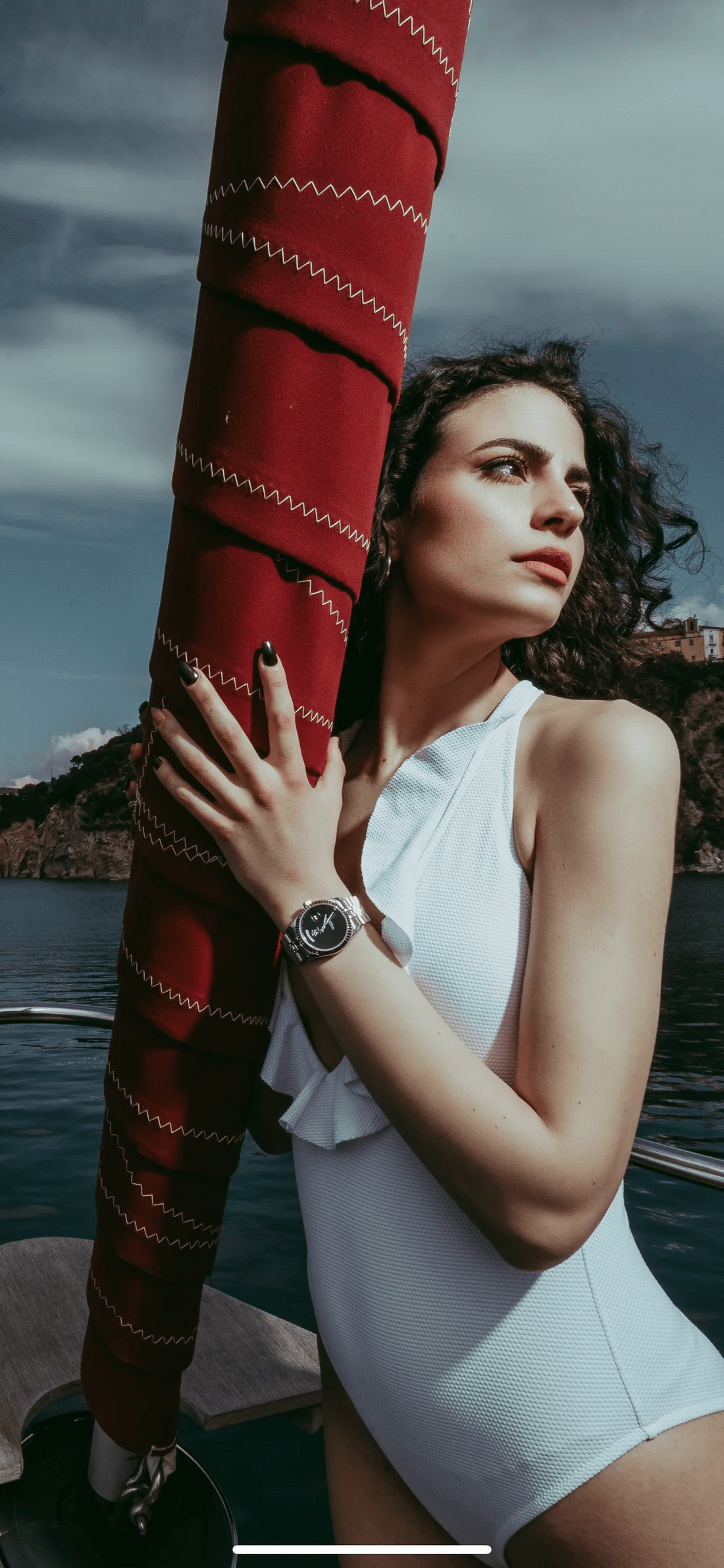 Ceas de mână argintiu, cu cadran negru, Royal Watch, RW 135/S