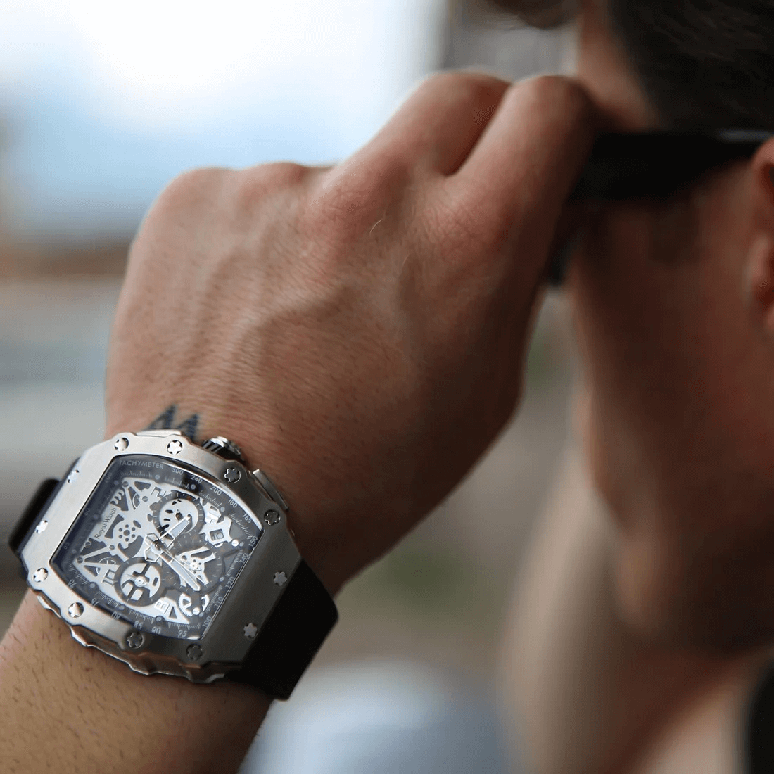 Ceas de mână modern, Luxury Skeleton, Royal Watch, RW 150