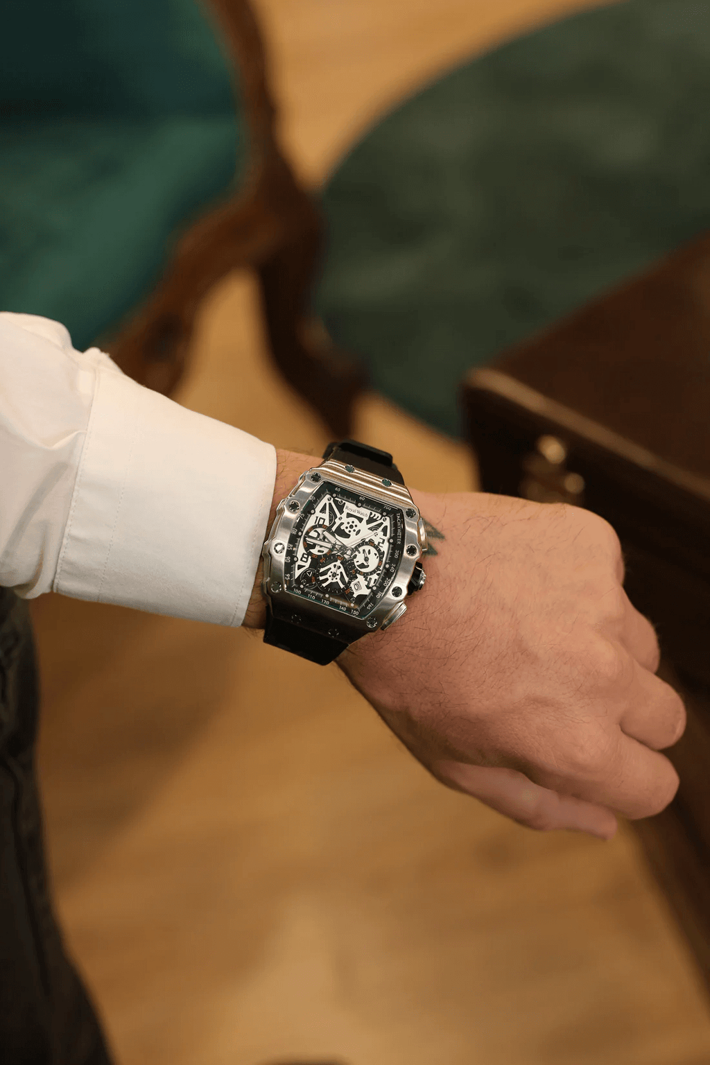 Ceas de mână modern, Luxury Skeleton, Royal Watch, RW 150