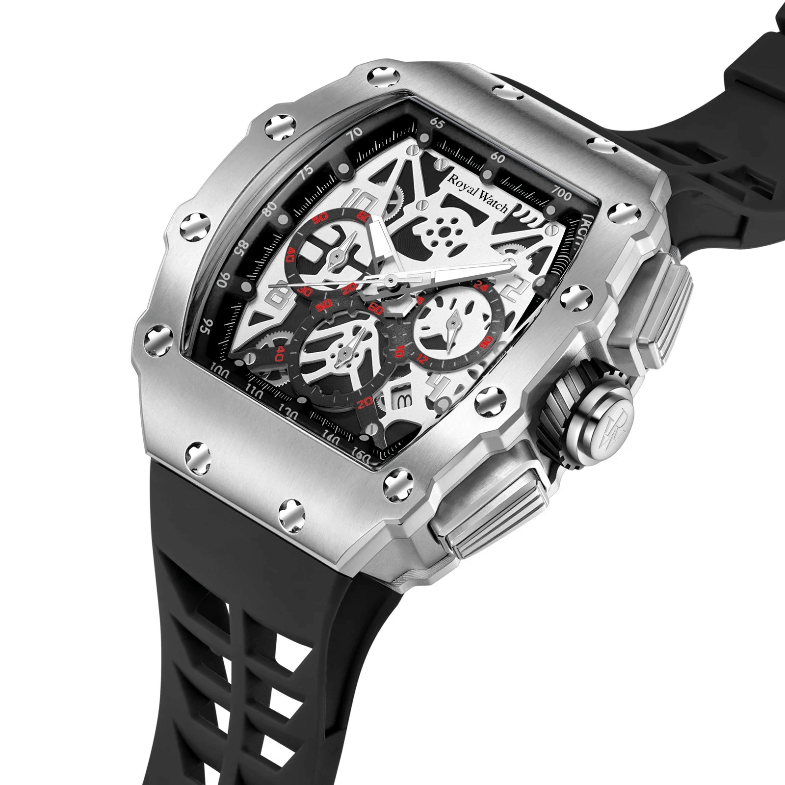 Ceas de mână modern, Luxury Skeleton, Royal Watch, RW 150