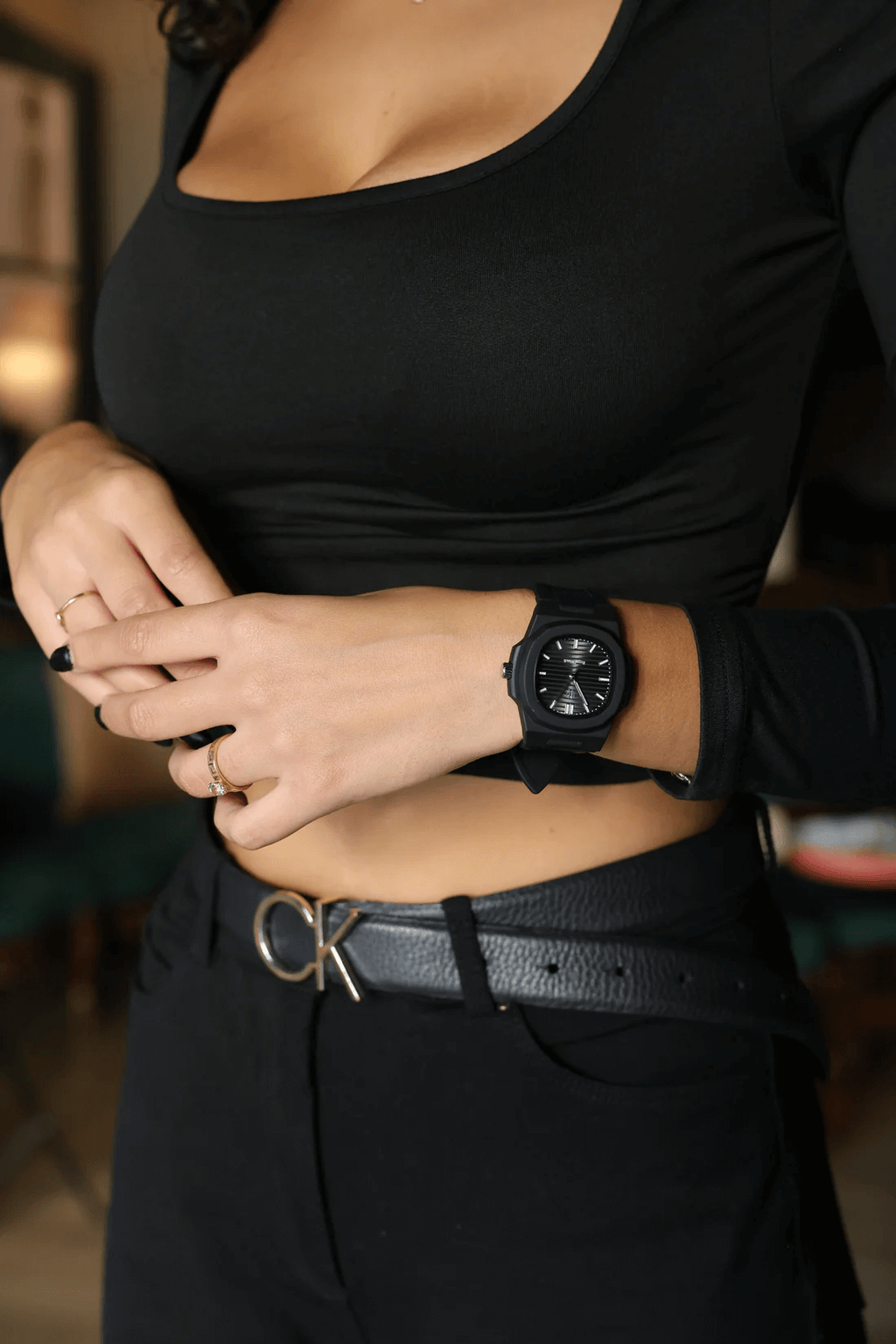 Ceas de mână negru, Infinite Black, Royal Watch, RW 155