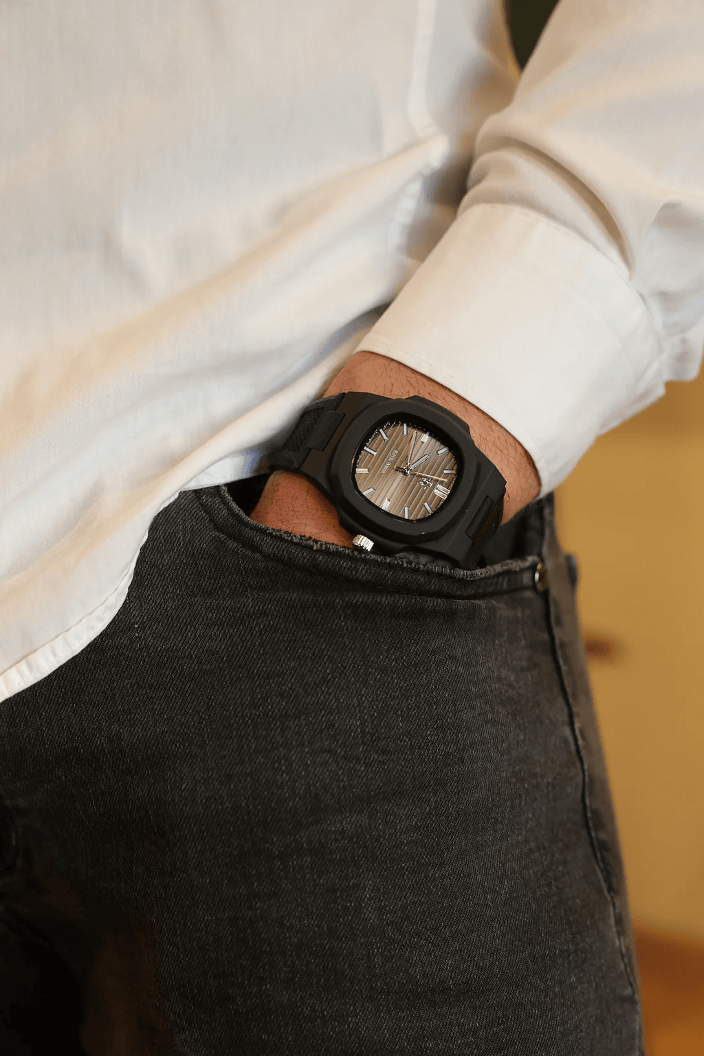 Ceas de mână negru, Infinite Black, Royal Watch, RW 155